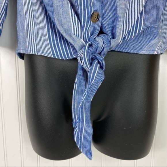 AMERICAN Eagle women’s Poet off the shoulder‎ cropped tie top xxL NWT Boho - Picture 3 of 9